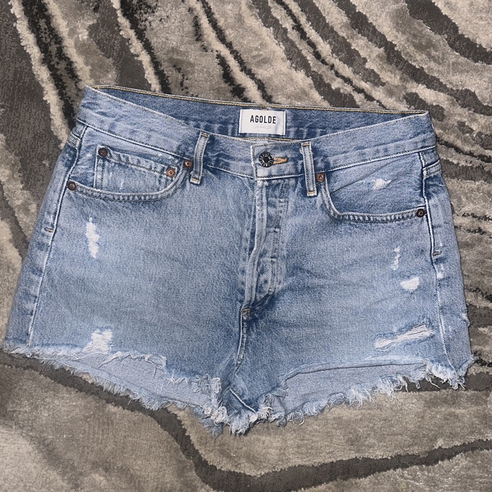 AGOLDE Vintage Parker, distressed denim shorts - Picture 4 of 12